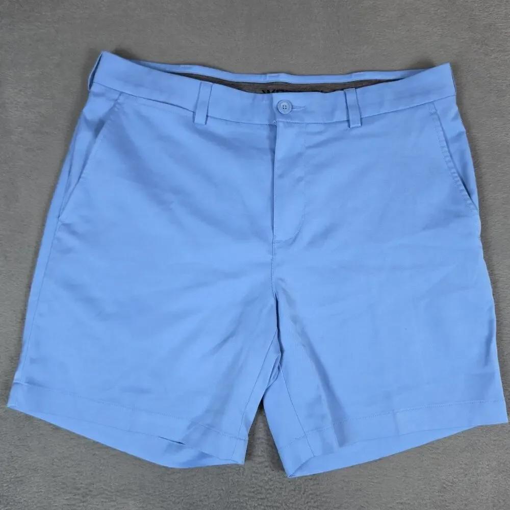 Roundtree & Yorke Performance Golf Shorts Men's Size 34 Blue Stretch Lightweight